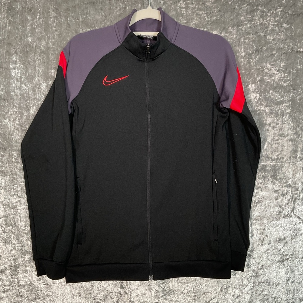 Nike Black and Purple Kids Jacket with Red Details